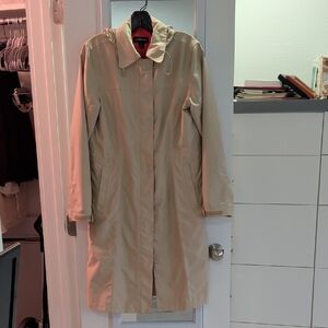 Lands' End Beige Hooded Trench Coat